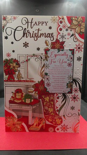 Open happy christmas card - happy, with