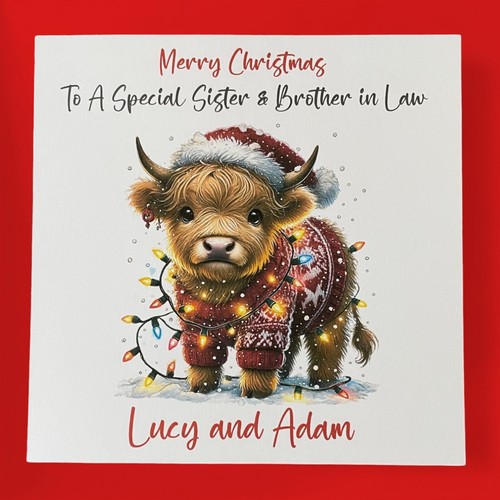 Highland cow christmas - christmas, card