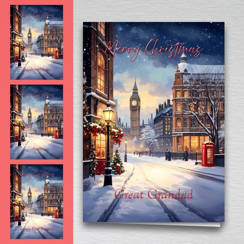 London city christmas card - city,