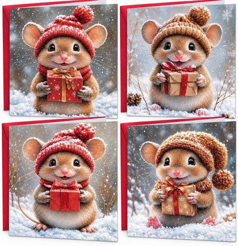 Christmas cards boxed red - boxed,