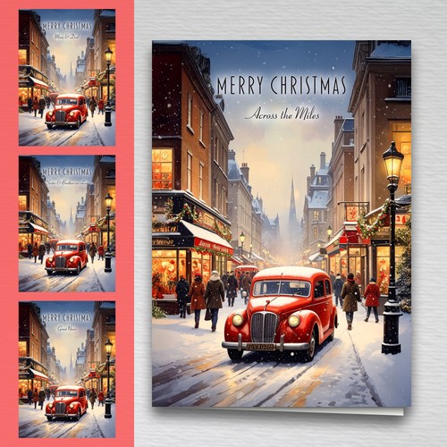 Classic car christmas card for - classic,