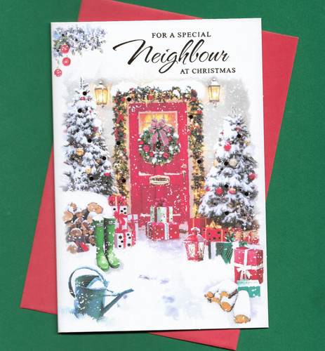 Neighbour christmas card red - christmas,