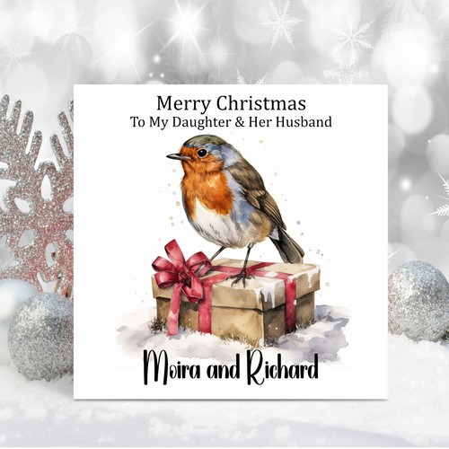 Personalised christmas robin - personalised,